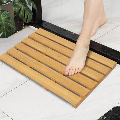 China Bath Mat Water Proof Luxury Bathroom Shower Floor Sustainable Premium Natural Bamboo Non-Slip Mat for sale