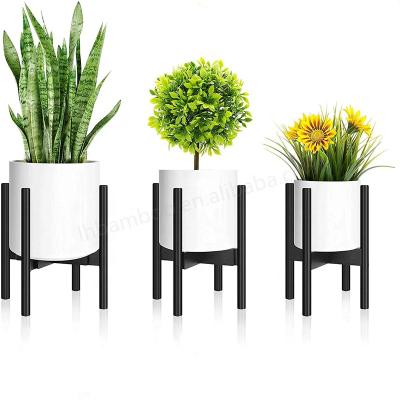 China Best Viable Selling Adjustable Width Of Plant Bamboo Stand With Plant Saucer for sale