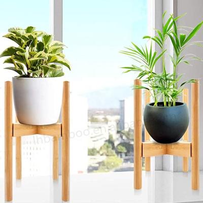 China Amazon Plant Stand Holder Warm Adjustable Bamboo Plant Stand Flower Pot Holder for sale