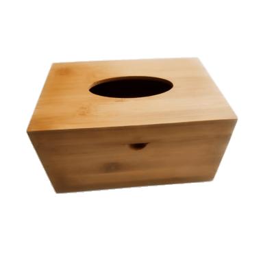 China Natural Wooden Bamboo Tabletop Minimalist Bamboo Decoration Holder Toilet Paper Products Paper Napkin Storage Box for sale