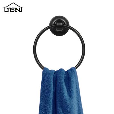 China Bathroom Traditional Black Aluminum Towel Ring for sale