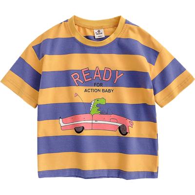 China Designer Color-block Summer Kids Toddler T-Shirts Boys Girls Viable Boys Band Casual T-Shirt For Kids Printing for sale