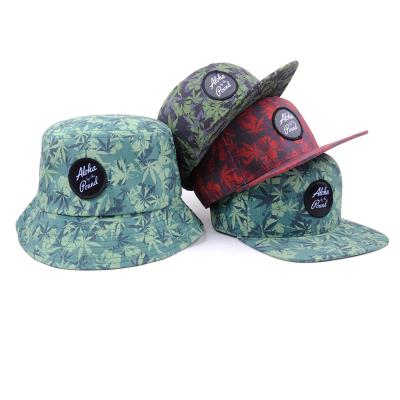 China Wholesale COMMON COMMON All Over Camp Weed Brim Snapback Printed Flat Caps / Hats for sale