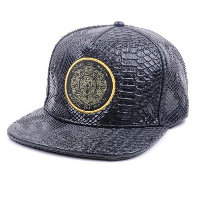 China Wholesale COMMON Crocodile Brim Snapback Hat Leather Flat Manufacturing Hat for sale