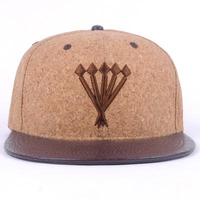 China COMMON Women Cork Hats Custom Made, Men Common Bill Cork Snapback Cap Flat 3D Embroidered for sale