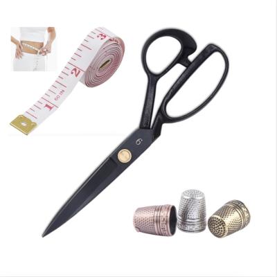 China Home Office Shear Leather Dressmakers Scissor Shears Fabric Tailor Working Punch Scissors with Thimble for sale