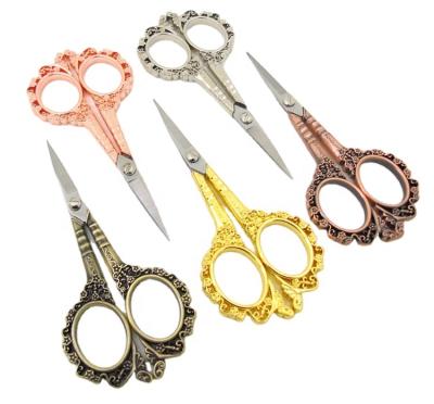 China Embroidery Scissors Vintage Style Flower Pattern Craft European Tailor Scissors for sale