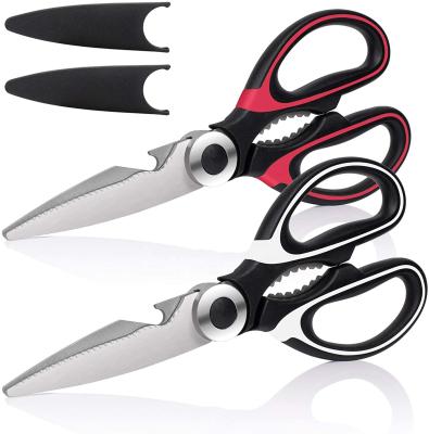 China Cutting Vegetable Food Chicken Meat Kitchen Scissors 2 Pack Dishwasher Resistant Safe All Purpose Sharp Serving Stainless Steel Cooking Kitchen Shears for sale