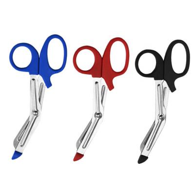 China Surgical Hospital Colored Bandage Nurse Scissors EMT Medical Shears Universal Outdoor First Aid Scissors with Home Nurse Sawtooth Bandage Nurse Scissor for sale