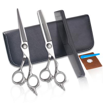 China Professional Japanese Steel Embroidery Barber Salon 440c German Hair Cutting Scissor Set for sale