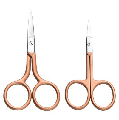 China New Designs Sharp Blades Stainless Steel Eyebrow Nose Hair Hairdressing Mustache Scissors For Personal Use for sale