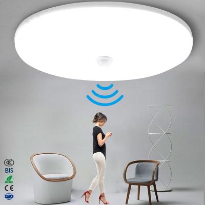 China Modern Industrial Ceiling Light 110V 220V Smart PIR Sensor Lighting Modern Led Motion Sensor 12W 18W LED Ceiling Lights for sale