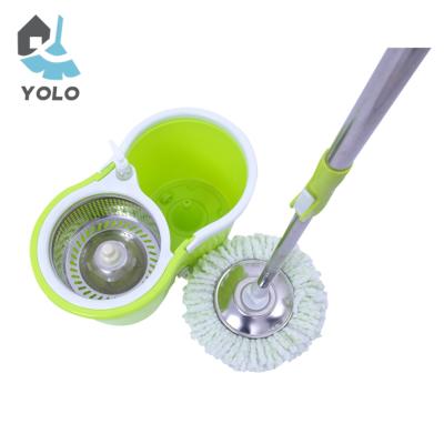 China Stainless steel walkable spin assemble 360 magic mop for sale