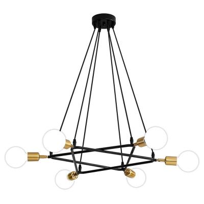 China 2024 Industrial Modern Farmhouse Chandeliers Industrial Modern 6-Light Sputnik Mid Century Pendant Light Starburst Lighting Vintage Ceiling for sale