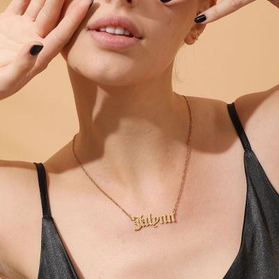 China Fashion Drop Shipping Nameplate Jewelry Stainless Steel Personalized All Design Letter Necklace Women Pendants Custom Name Necklaces for sale