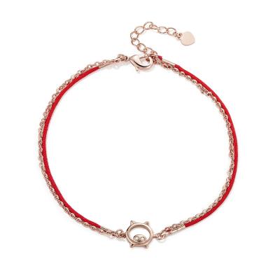 China Wholesale Zodiac Jewelry Copper Zodiac Pig Red Rope Bracelet Zircon Bracelet Braided Bracelets Bangles for sale