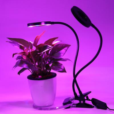 China Flexible Arm Grow Lights For Indoor Plants With Dimmable Spectrum 10 Brightness 4/8/12H Timer 3 Switch Red Blue Modes Adjustable Gooseneck for sale