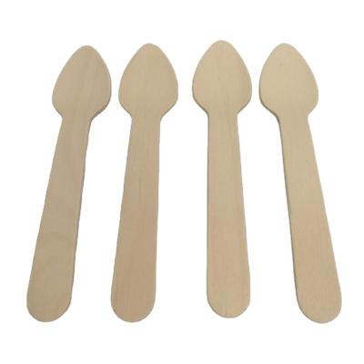 China China Wholesale 95*21*1.4mm Biodegradable Disposable Wooden Ice Cream Spoon for sale