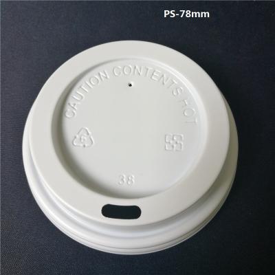 China Non Spill China Cheap White 88mm PS Coffee Lids for sale