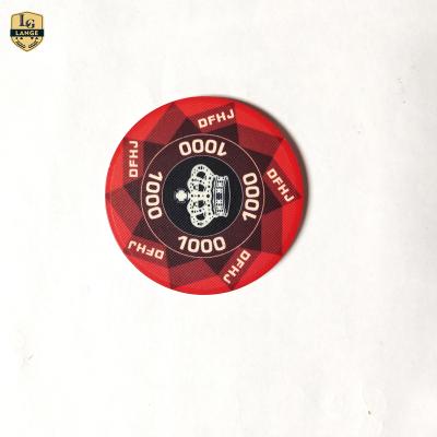 China Ceramic Gambling Game LANGE Poker Chip With Customized Logo And Value Printed Availdbale for sale