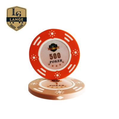 China Fire Resistance Custom Laser 3D Sticker Plastic Clay Composite Poker Chip Coin Inlay for sale