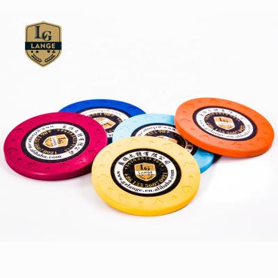 China Custom PS Sticker Poker Chips Casino Roulette Game Clay Poker Chip for sale