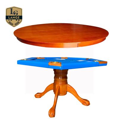 China 52 Inch Luxury Solid Wood Hexagonal Poker Table Club +velvet Cloth +cover Round Poker Table for sale