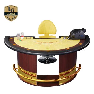 China Premium Casino 7 Seat Blackjack Poker Table Semicircular Exclusive Stainless Steel Poker Table for sale