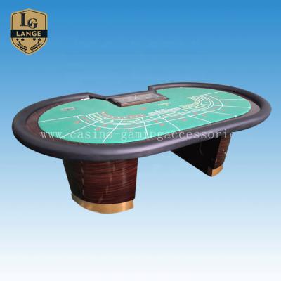 China Thick MDF+Wood+leather Premium Oval Baccarat Table Fit Cheap Poker Table With Dealer Float for sale