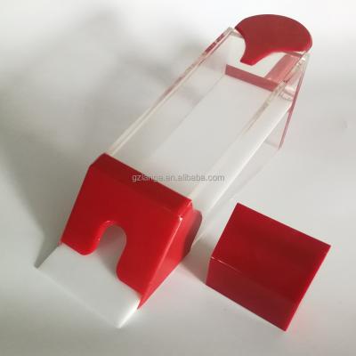 China 6 - 8 Deck Smooth Outdoor Acrylic Red Professional Poker Card Dealing Shoe Handle for sale