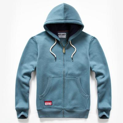 China Anti-wrinkle men's hoodies ODM FOB Factory price heavyweight  men's hoodies  Street style fashion blue oversized zip casual men's hoodies for sale