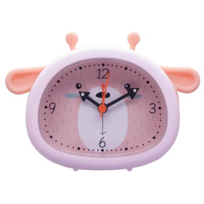 China Cartoon Silicon Cute Cow Shape Table Children Animal Alarm Clock For Gift for sale