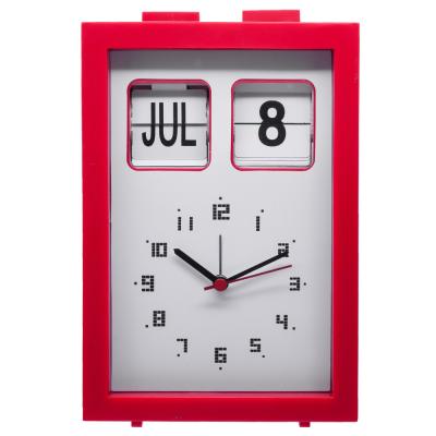 China Creative Plastic Calendars Alarm Table Clock With Desk Calendar For Gift for sale