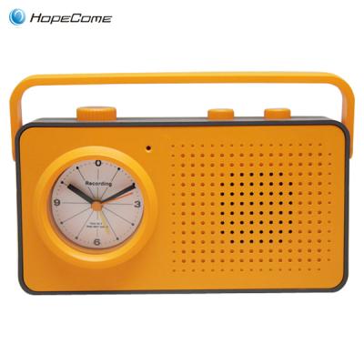 China Portable Antique Style FM Radio Alarm Table Clock for Home Decor for sale