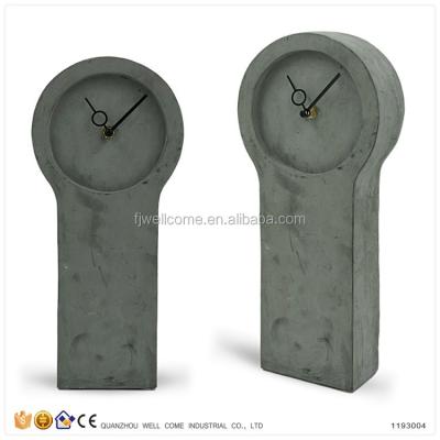 China Concrete Table Clock Garden Decor Cement Clock For Office for sale