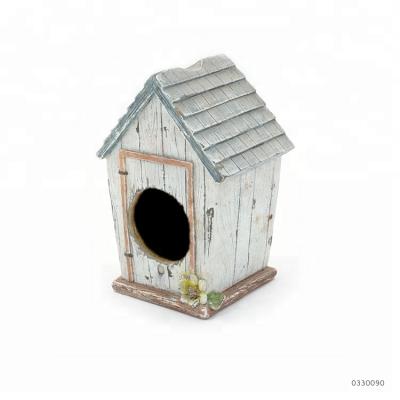 China Wooden Sustainable Cheap Handmade Resin Decoration Bird House for sale