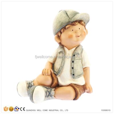 China Outdoor Garden Products MgO Young Boys Garden Figures for sale