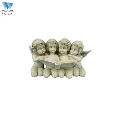 China Europe Statues Resin Angels Religious Holy Bible Reading Angel Figurines Wholesale Cheap for sale