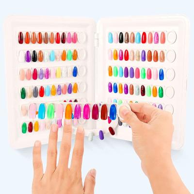 China Eco-friendly Factory Price 120 Colors False Nail Tips Contrast Color Display Nail Art Gel Polish Card Chart Manicure Tool for sale