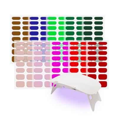 China Amazon Eco-friendly Hot Selling 10pcs/set & 1 Free UV Lamp Free To Mix And Match Colorful Nail Gel Sticker Set for sale