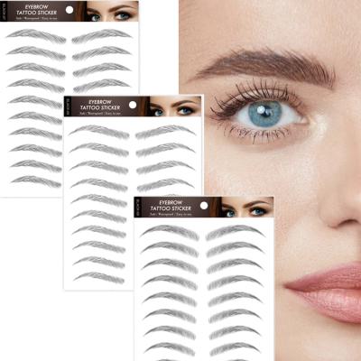 China Wholesale Temporary 3d Magic 4d 6d Waterproof Water Transfer During Natural Black Eyebrow Sticker for sale