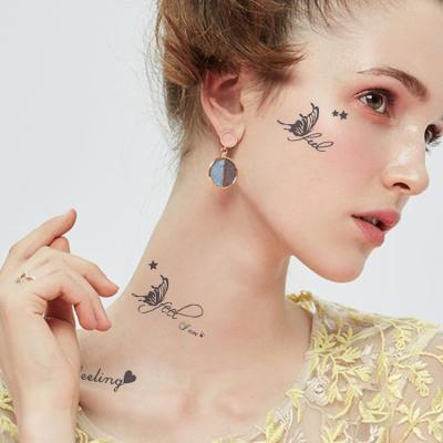 China Temporary Size Quality My Way Face Custom Temporary Paper Arabic Butterflies,Letters Juice Tattoo Stickers 10pcs for sale