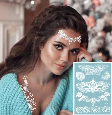 China Factory Wholesale Temporary White Henna Tattoo Sticker Fashion Waterproof Temporary Tattoo Stickers for sale