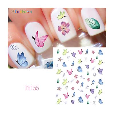 China Non-Toxic Hot Selling Dragon Flower Design Nail Decal DIY Sticker Nail Decal Butterfly Dogs Nail Art Decoration for sale