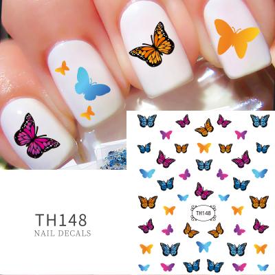 China 2021 Summer New Style Wholesale Kids Gold 3D Flower Butterfly Cartoon Set Nail Art Decal Eco-friendly Holographic Stickers for sale