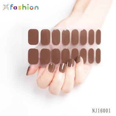 China 2021 Hot Sale 3D Decals Laser Multi-design DIY professional fashional brown gel factory decoration eco-friendly wraps gel nail art stickers for sale