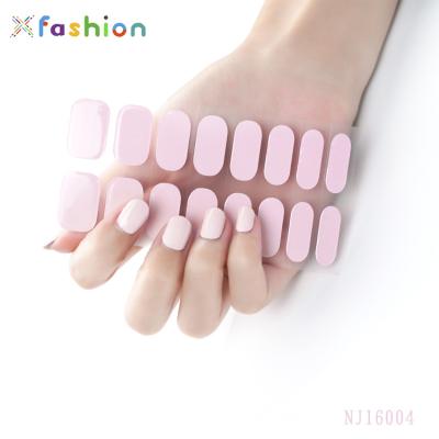 China Eco-friendly high quality gel strips nail sticker gel nail wrap durable UV treatment semi cured gel nail wraps for sale