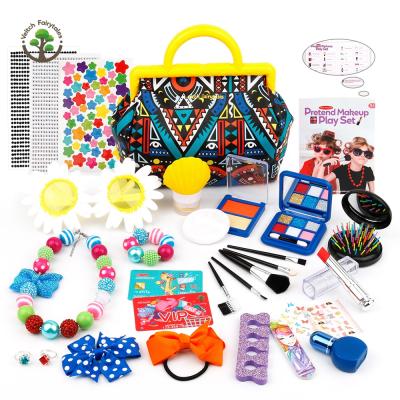 China Study Pretend Toy Children Toddler Girl Dress Up Princess Cosmetic Bags Games Safe and Non-Toxic Pretend Play Makeup Toy Set Handbag Brush Mirror for sale