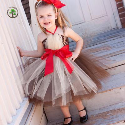 China Child Toddler Girl Christmas Ball Dress Washable Reindeer Cosplay Reindeer Costume Fluffy Layered Tulle Tutu Dress Outfit With Headband for sale