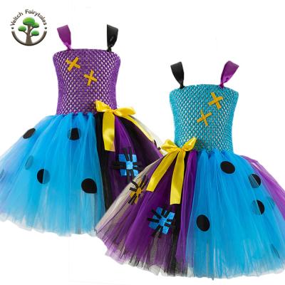 China Washable Kids Kids Toddler Girl Halloween Ball Gown Joker Clown Dress Up Cosplay Costume Fluffy Layered Tulle Tutu Dress Outfit for sale